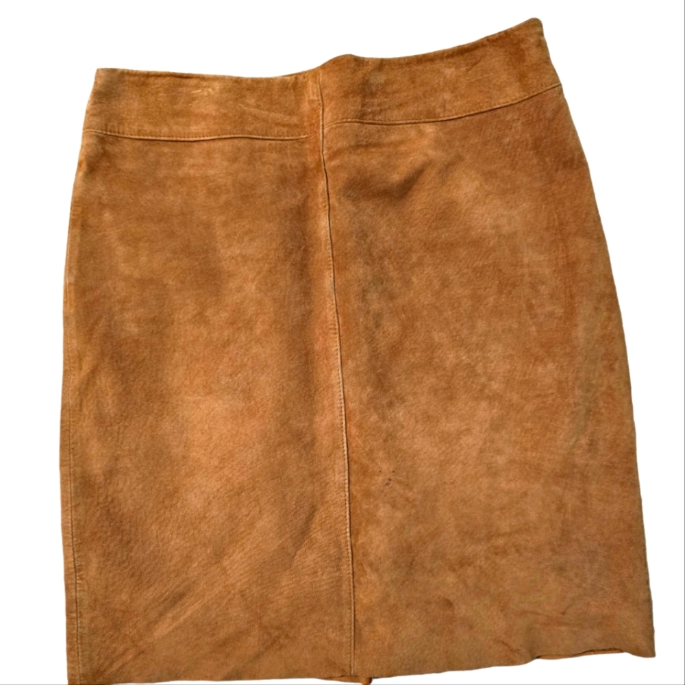 Vintage Early 1990's Suede Leather Skirt Size 5/6